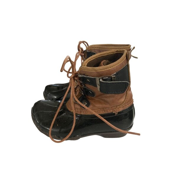 I love YoKids Gavin-70K Kids Size 11 Brown Black Rubber Duck Boots shoes - Picture 2 of 7